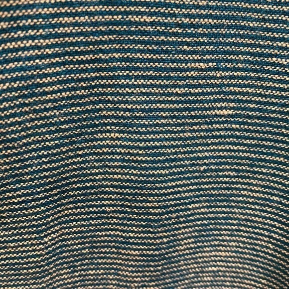 Chico’s Linen Blend 3/4 Sleeve Shirt Blue White Stripe Sz 16 *Tiny Flaw Read - Picture 3 of 6